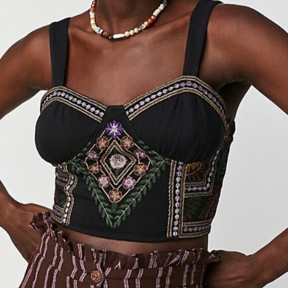 Free People Tops - Anthropologie Black Free People Datura Corset Size XS